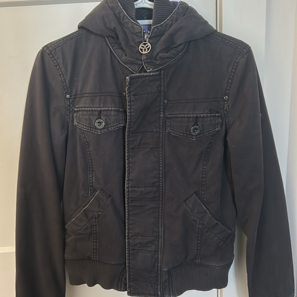 Aritzia TNA Black Hooded Jacket (Vintage Style)